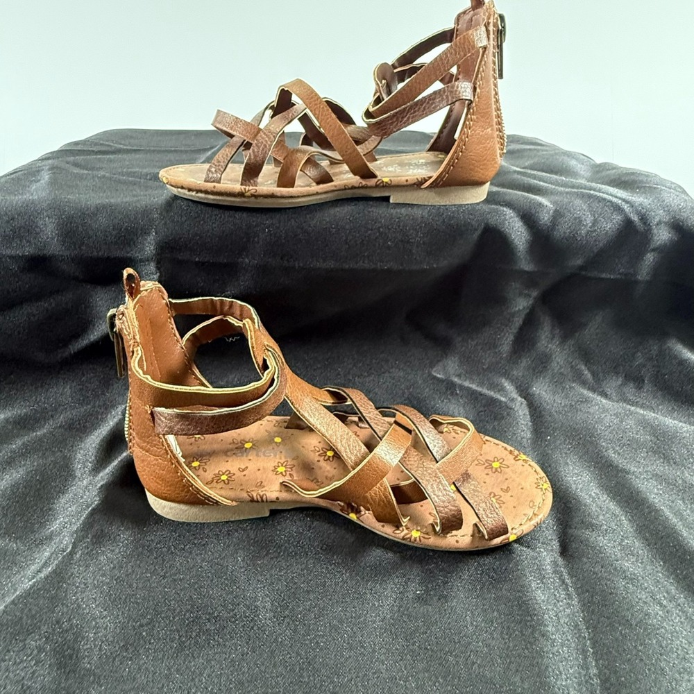 Carter's "NATALIA" Open Toe Sandals Zippered Back Toddler Girl's Size 8M Brown